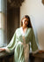 Hestia Womens lightweight dressing gown in sage green - lifestyle